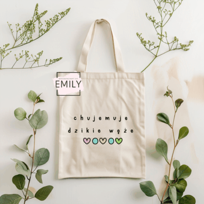 torba z napisem chujemuje dzikie węże