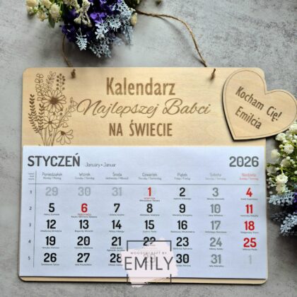 drewniany kalendarz